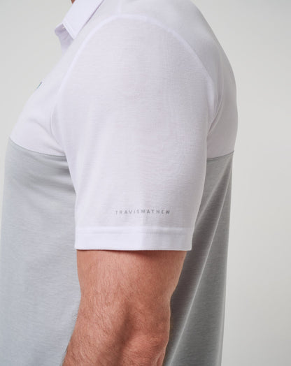 Florida Drop Back Polo White/Heather Grey | Travis Mathew New