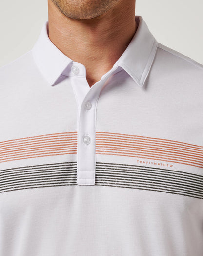 UT Austin Top Recruit Polo White/Orange | Travis Mathew Deals
