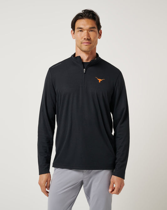 UT Austin Time To Tailgate Quarter Zip Black | Travis Mathew Recommended