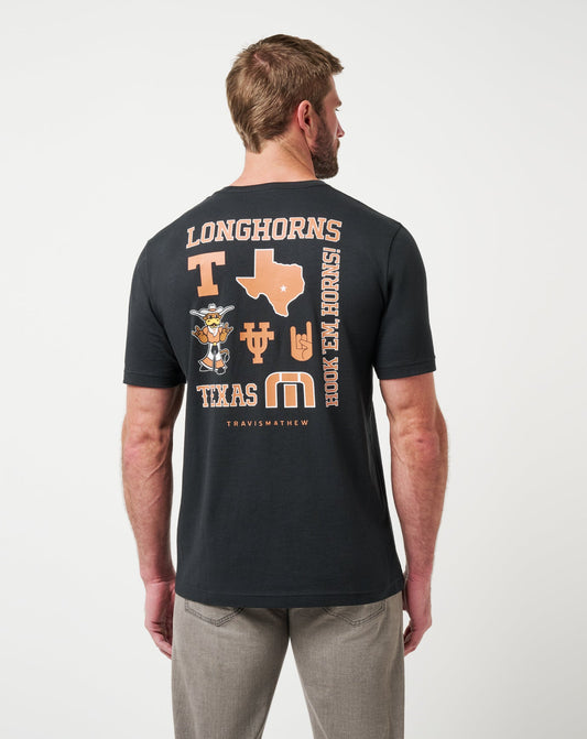 UT Austin Friendly Rivalry Tee Black | Travis Mathew Essential