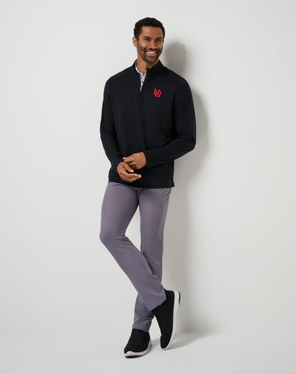 Utah Time To Tailgate Quarter Zip Black | Travis Mathew Premium
