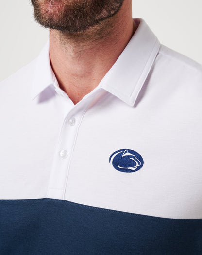 PSU Drop Back Polo White/Navy | Travis Mathew Recommended