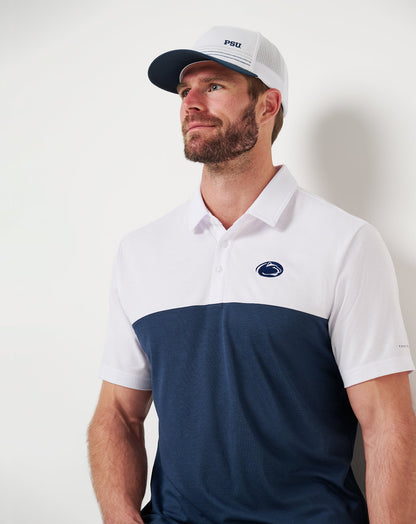 PSU Drop Back Polo White/Navy | Travis Mathew Recommended
