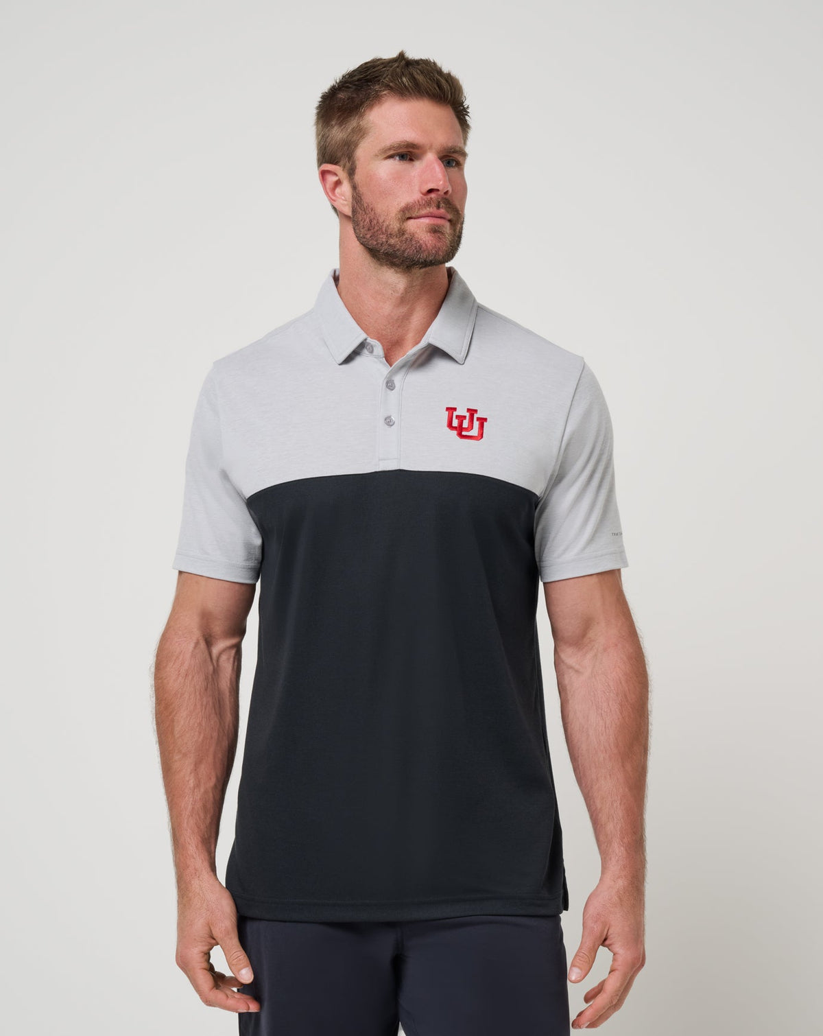 Utah Drop Back Polo Heather Grey/Black | Travis Mathew Sale