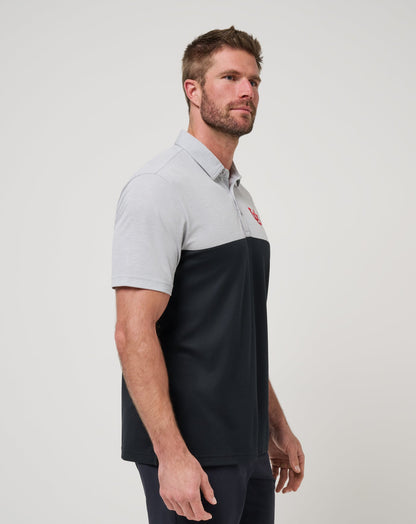 Utah Drop Back Polo Heather Grey/Black | Travis Mathew Sale