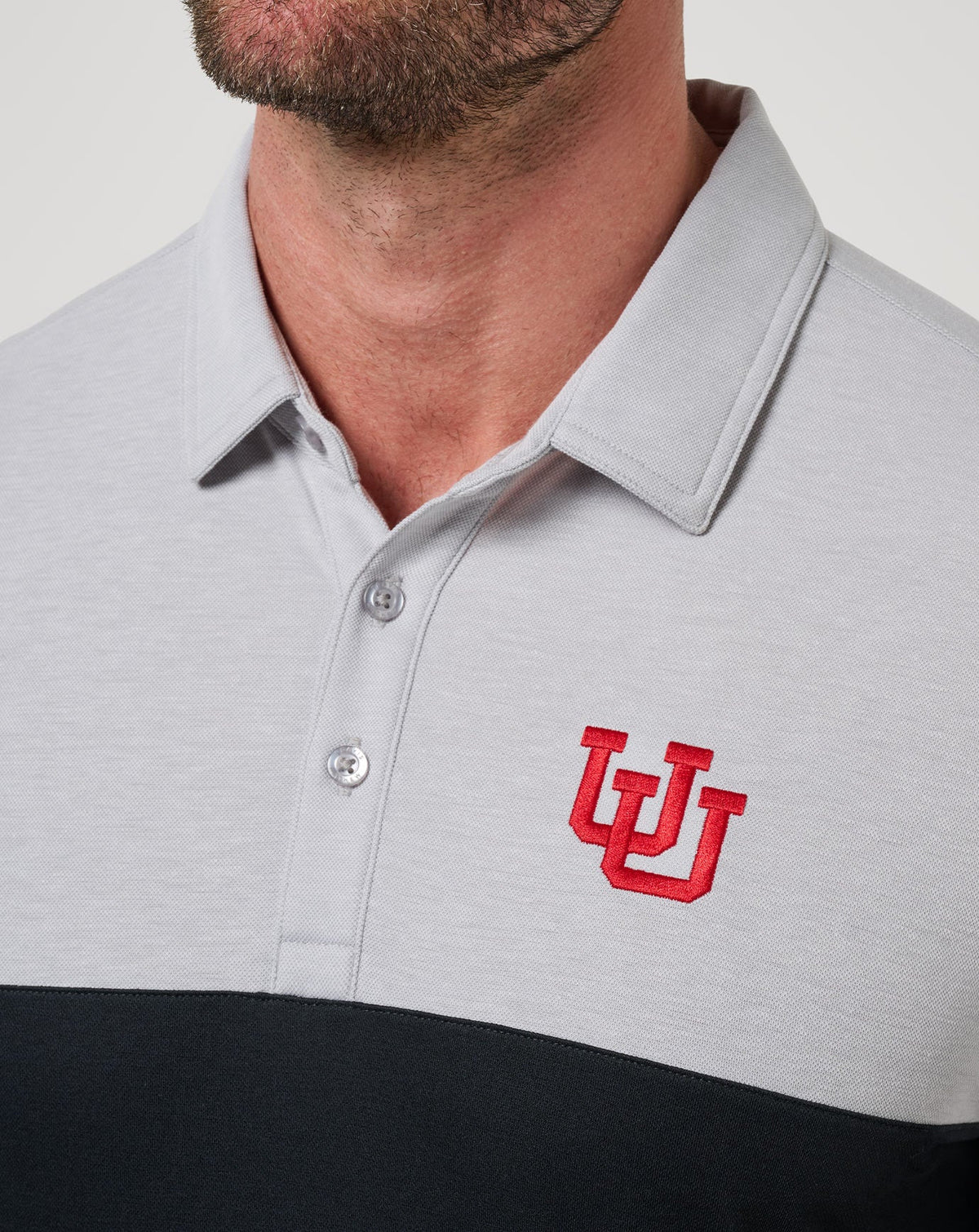 Utah Drop Back Polo Heather Grey/Black | Travis Mathew Sale