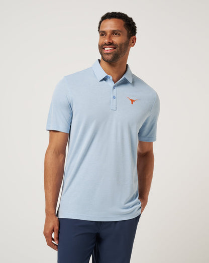 UT Austin School Pride Polo Heather Blue | Travis Mathew New