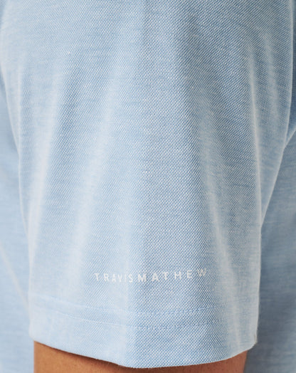 UT Austin School Pride Polo Heather Blue | Travis Mathew New