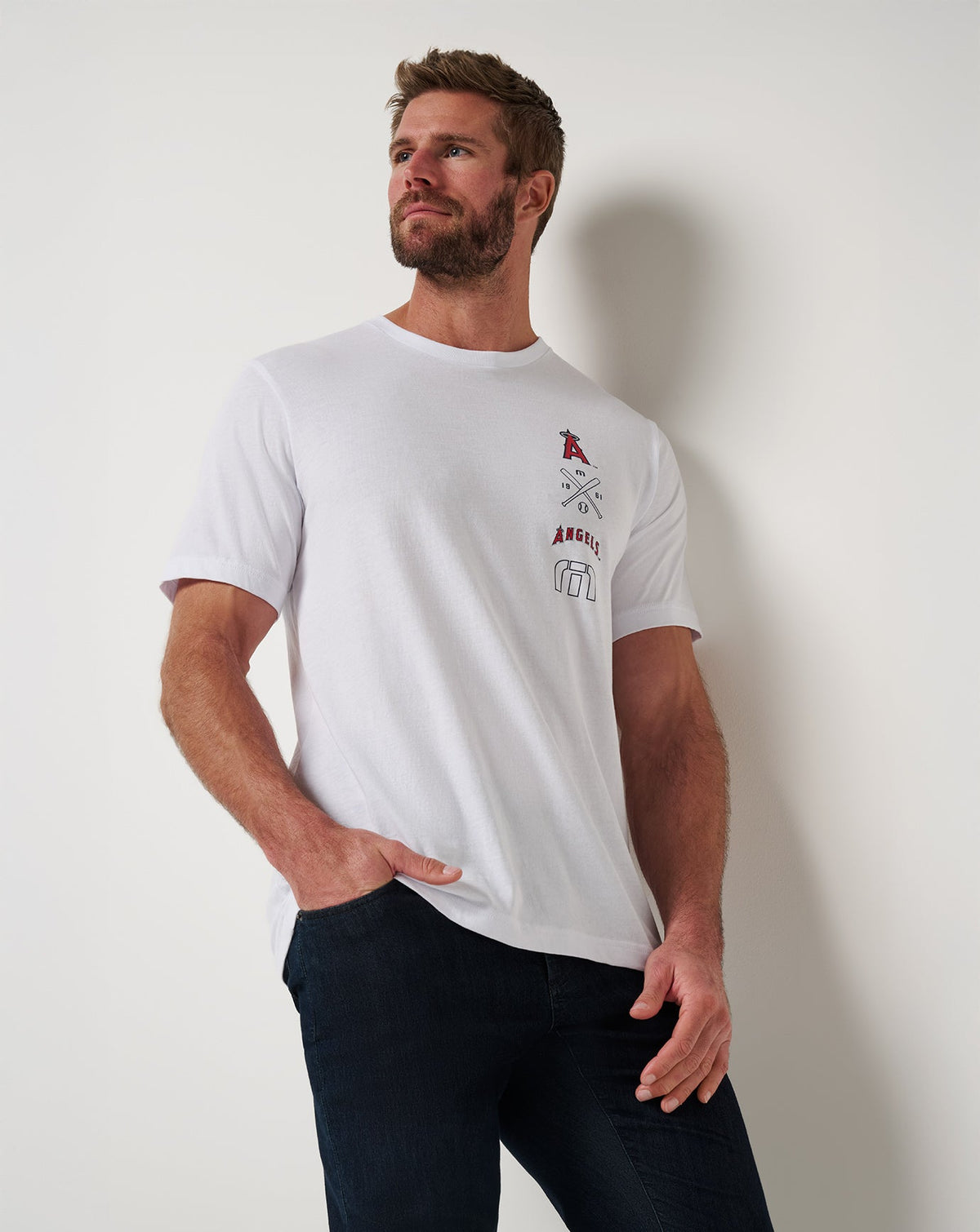 Los Angeles Angels Sunset Slam 2.0 Tee White | Travis Mathew Signature
