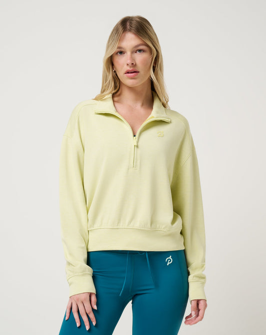 Overnight Trip Half Zip Heather Limeade | Travis Mathew New
