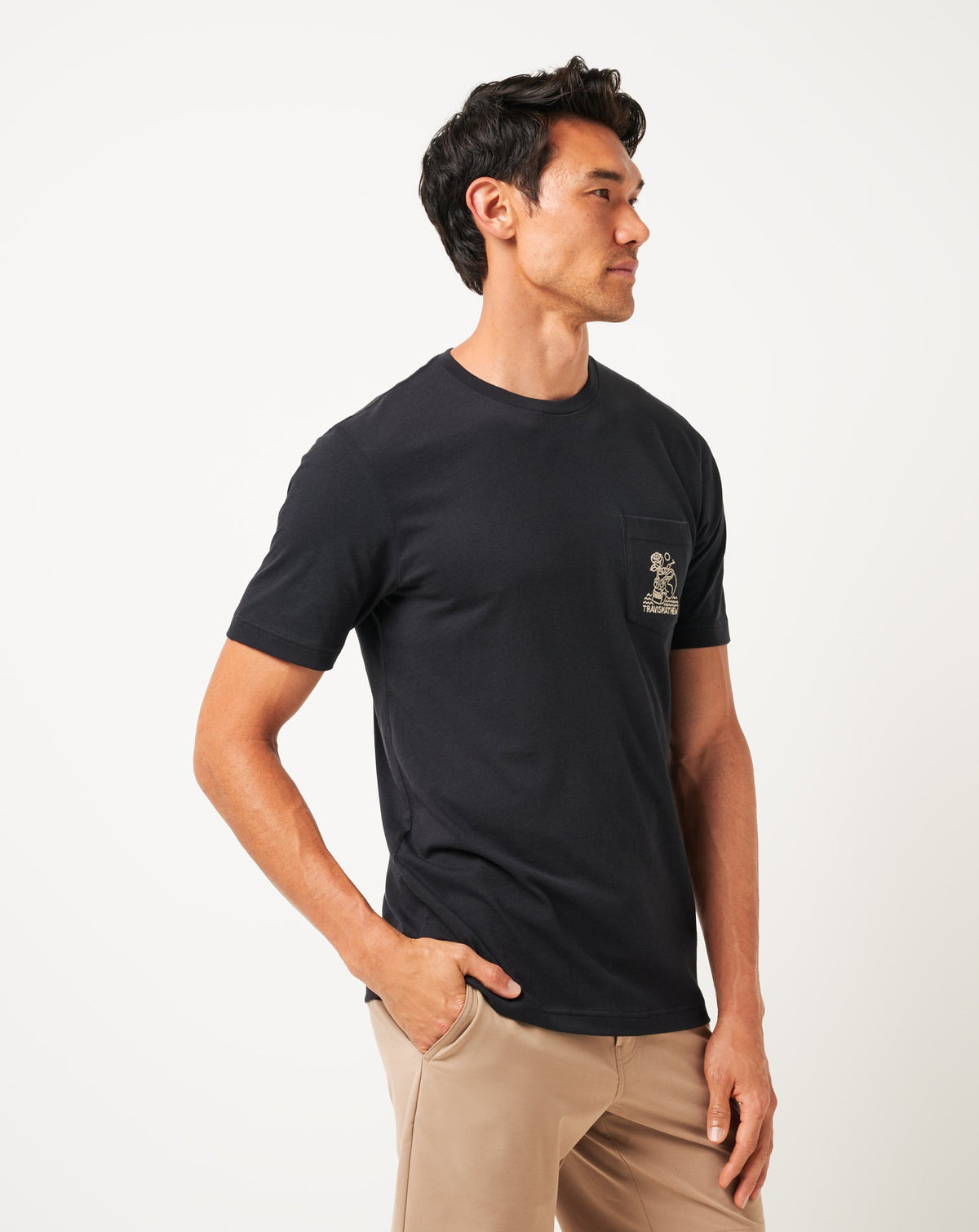 Lost Cave Pocket Tee Black | Travis Mathew Best Seller