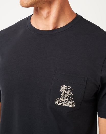 Lost Cave Pocket Tee Black | Travis Mathew Best Seller