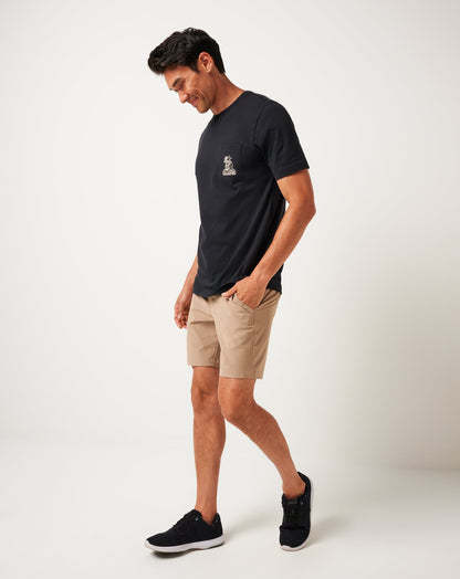Lost Cave Pocket Tee Black | Travis Mathew Best Seller